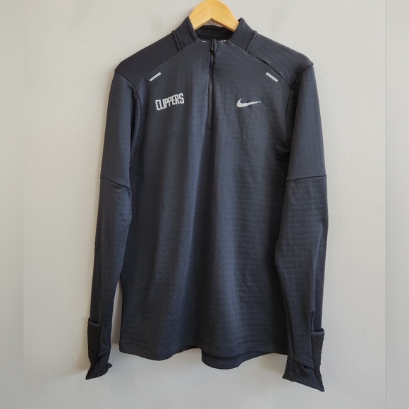 Nike Therma-Fit Repel Element 1/4-Zip Black Running Top LA CLIPPERS Men's Medium - Picture 1 of 6